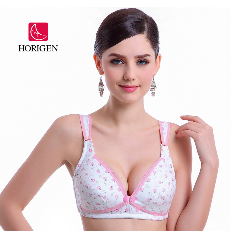 Wholesale Wire Free Fashion cotton front open cutton Maternity Bra Breastfeeding Bra Nursing Bra For Pregnant Women
