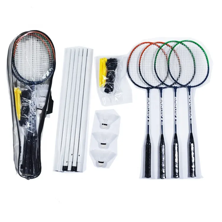 Hot Sell Badminton Racket Set For 4 With Free Shuttlecock And Net Stand Set