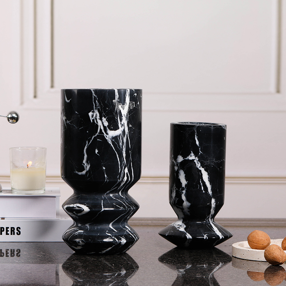 Nordic style Creative Marble Stone Home Decorative Flower vase interior decoration sculpture Side tables vase