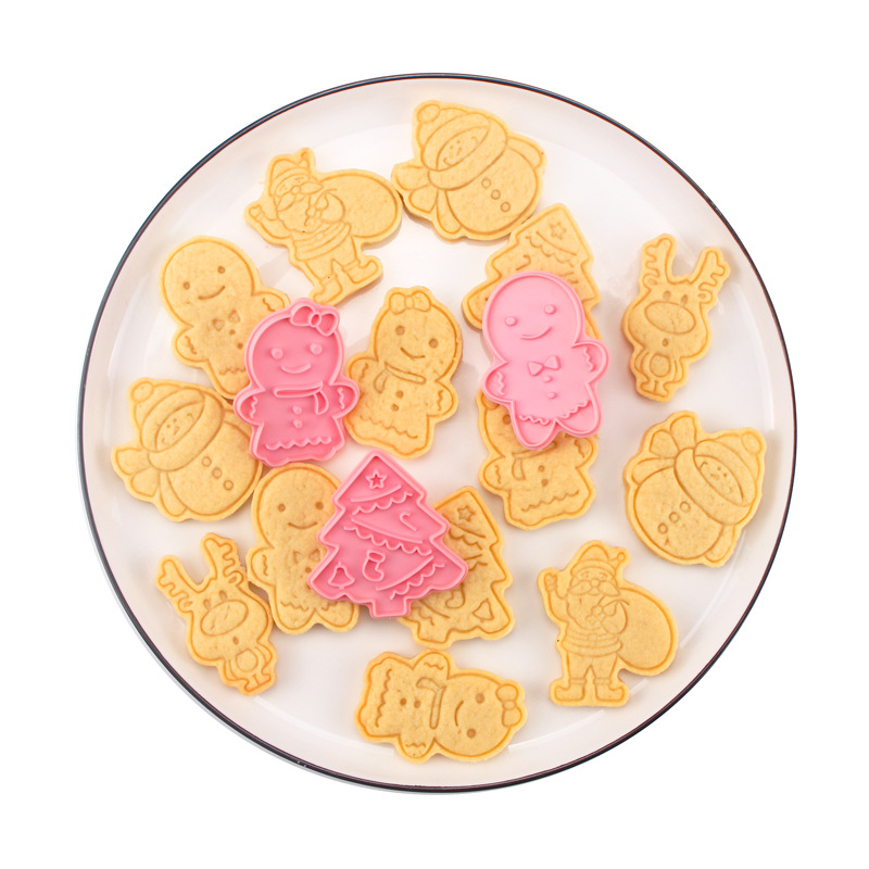 New Arrival of Christmas biscuit mold 3D plastic cookie Cutter Sets