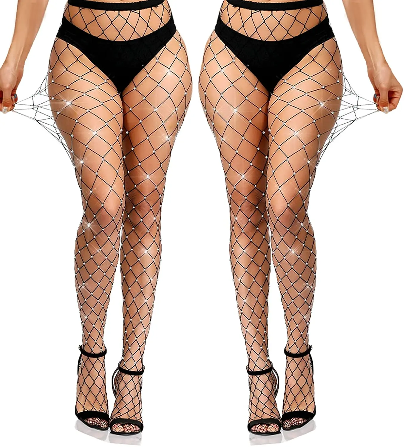 Multi Color Women Sexy Rhinestone Mesh Fishnets Pantyhose Hollow Out Pantyhose Tights