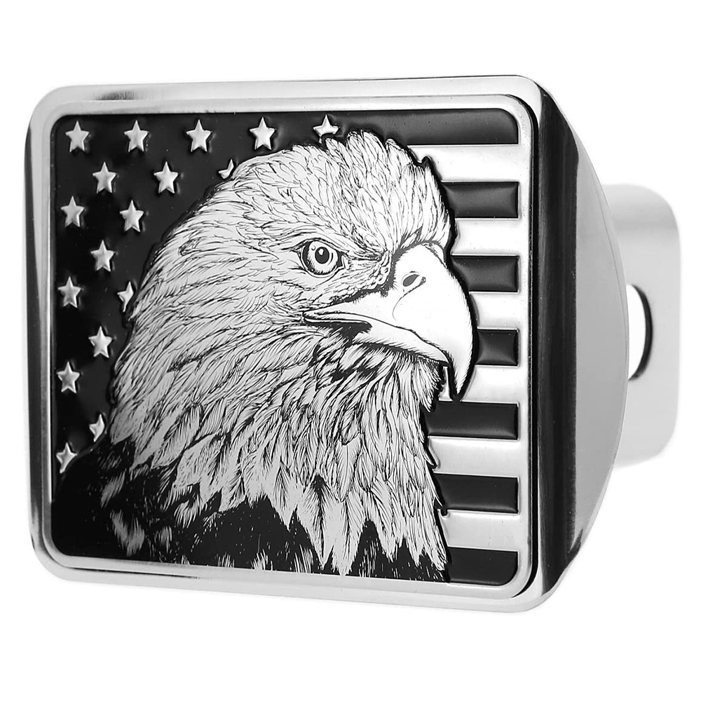 American Flag Eagle Metal Flag Emblem Trailer Hitch Cover American Flag Hitch Cover Fits 2" Receivers