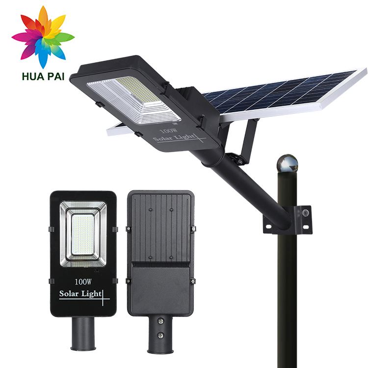 HUAPAI Заводская Прямая продажа Ip65 водонепроницаемая SMD 60 Вт 100 Вт 150 Вт 200 Вт 300 Вт Солнечная светодиодная уличная лампа