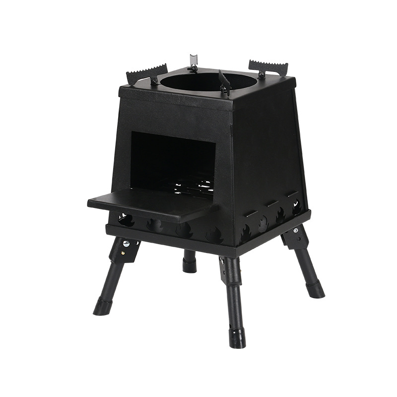 Outdoor Portable Cooking Wood Burning Camp Stove Windproof Fing Stainless Steel Camping Firewood Picnic Stove
