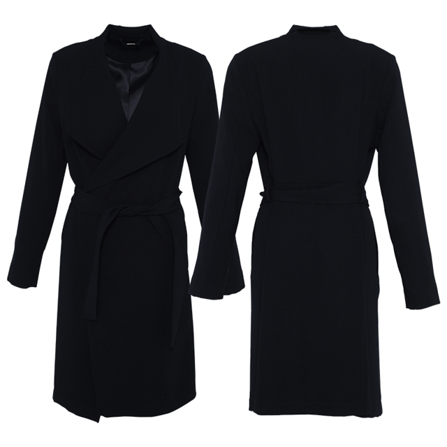 Huiquan custom color woman trench new design made in China woman cozy open-fronted casual style wrap coat