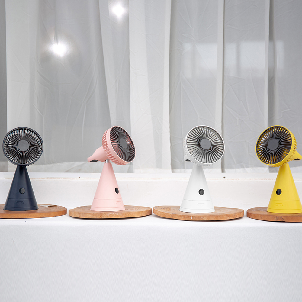 New Arrivals 2020 Ferris Wheel Design Rotating Shake Head Lcd Desktop Fan Electric Usb Rechargeable Table Fan With Makeup Mirror