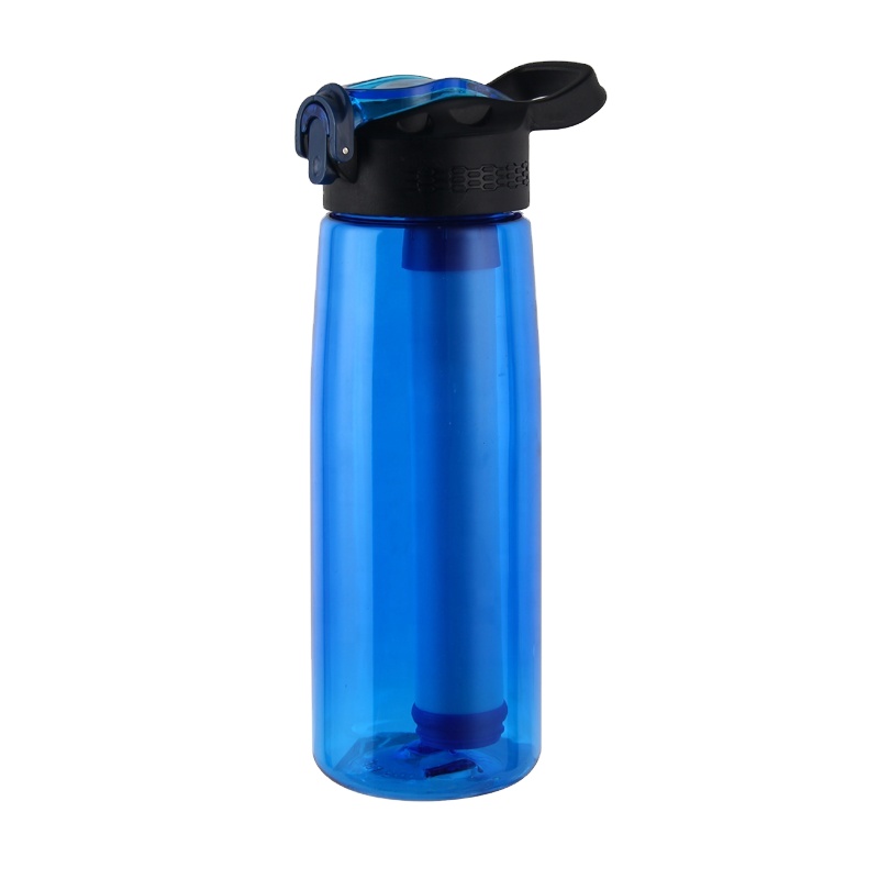 Custom sport travel portable purifier alkaline personal drink plastic bpa water active carbon filter bottle