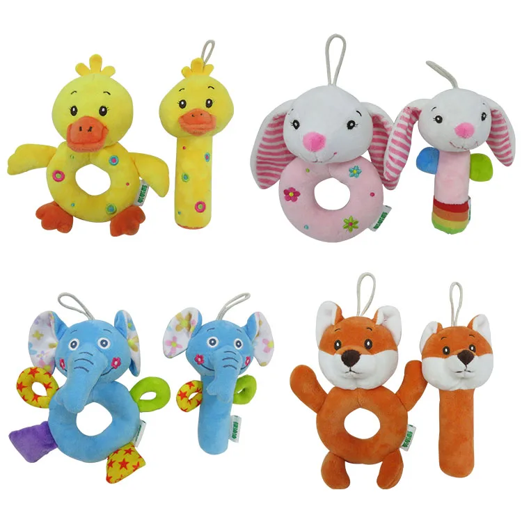 Plush Rattle Toy Elephant Stuffed Animal Hand bells Plush Baby Rattle Toy