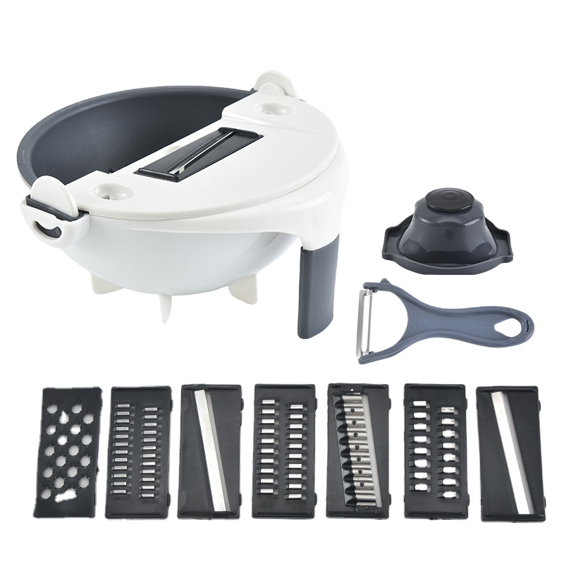 Hot Sale 10 In 1 Multifunctional Grater Vegetable Cutter Shapes Set Vegetable Chopper Cutter With Drain Basket