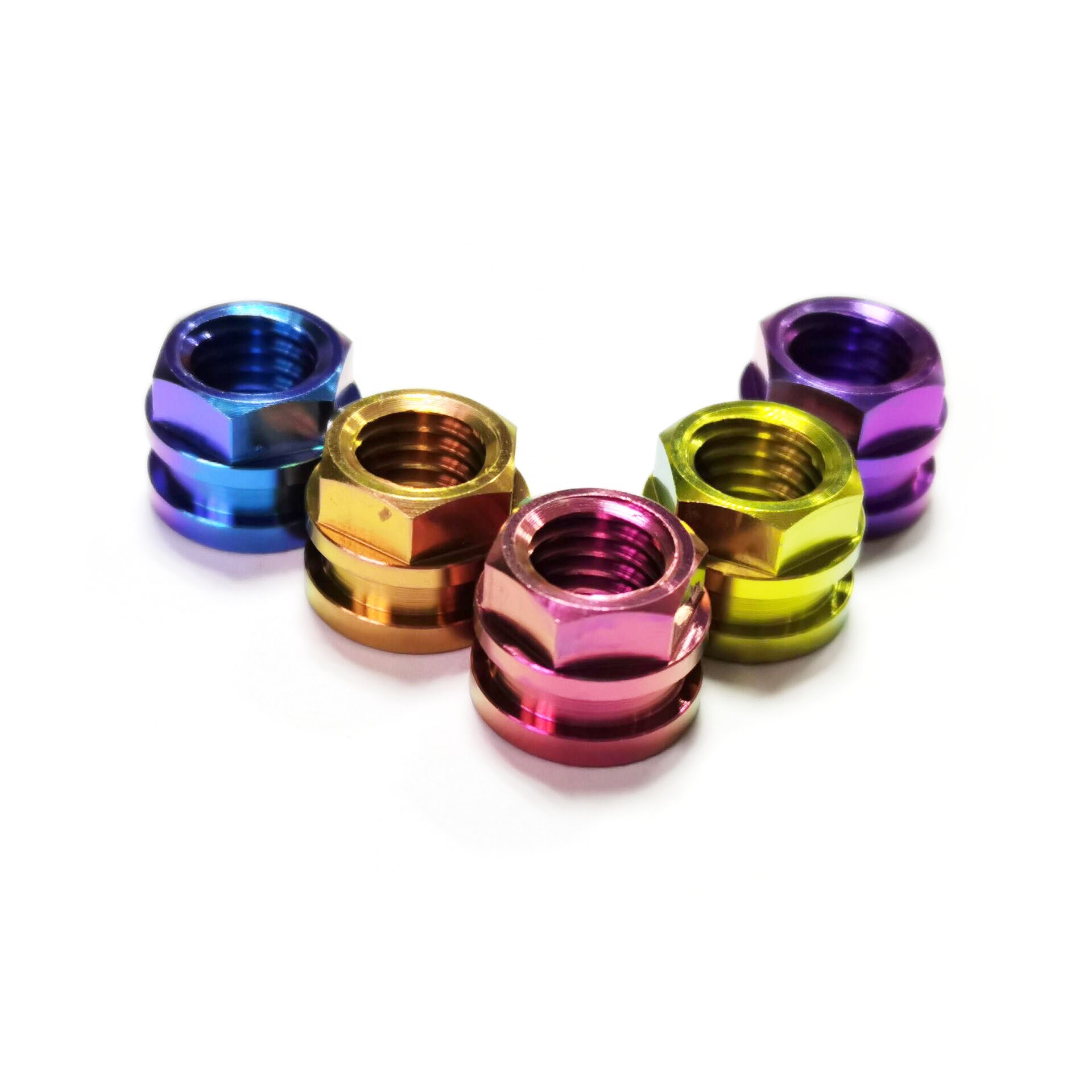 TITST Titanium Yoke Nut Open Flanged Ti6AL4V Titanium Flanged Axle Nut M24x(1.50mm) Rear Wheel NUTS