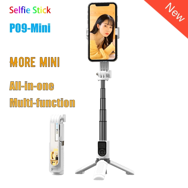 Portable Tripod Mobile Phone Selfie Stick With Remote Control Mirror Wireless Phone Bluetooth Stick For Huawei Android