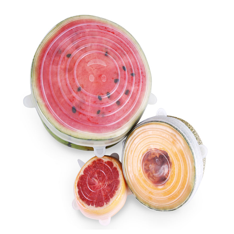 6 Pcs Silicone Cover Lid Fresh Keeping Silicone Stretch Lids For Food Pot Dish Kitchen Accessories