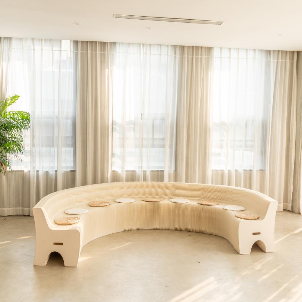 Ihpaper High End Folding Salon Sofa Flexible Long Couch Corner Sofa For 9-12 Persons