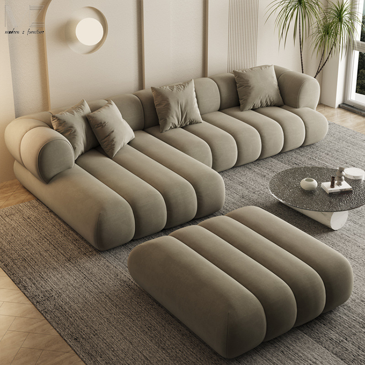 Modern Z Corner L Shape Luxury Couch Wohnzimmer Bed Sitting Room Furniture Home Lounge Living Room Leisure Sectional Sofa Set