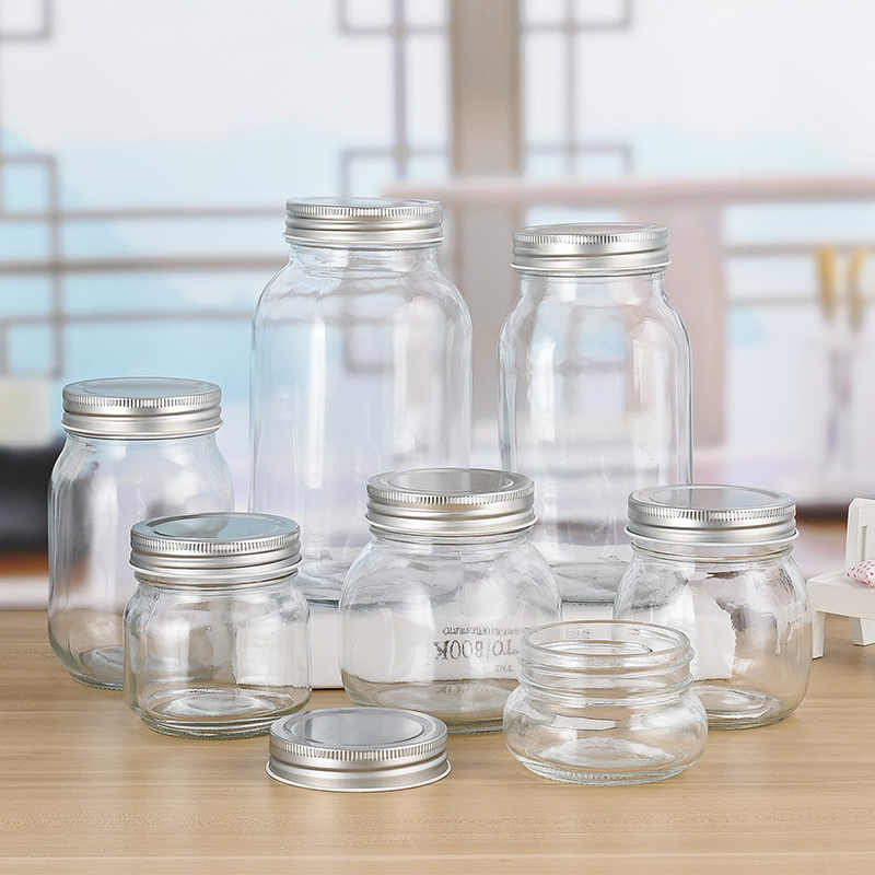 Glass Jar Supplier Wholesale Wide Mouth Mason Jars 8 oz 16 oz Glass Jar with Lid