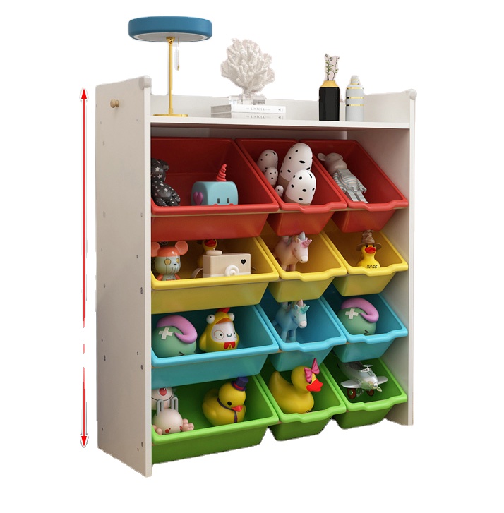 Custom Logo New Design Selling storage cabinet cupboard children kids toy organizer shelf storage rack with storage bins