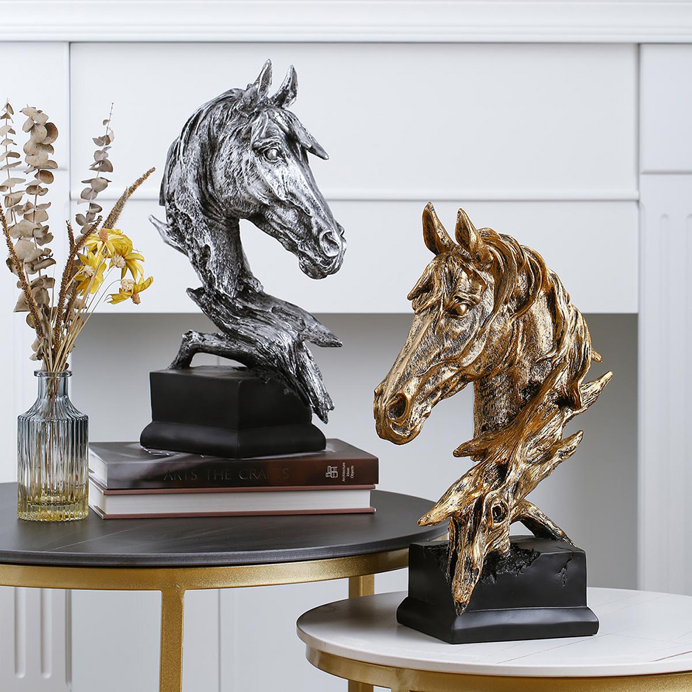 Hot sale resin horse head statue sculpture crafts creative other home decorations