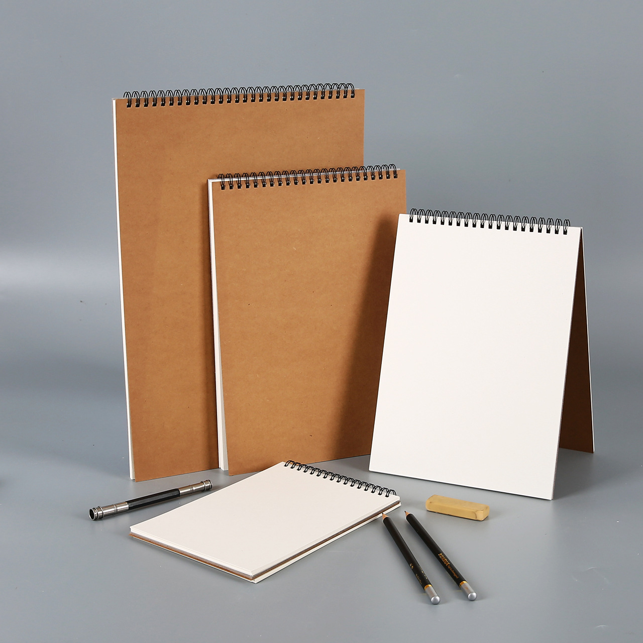 Art Supplies 120 Pages (30 Sheets) 160gsm Sketchpad Spiral Bound Hardcover Kraft Cover A4 Sketchbook, Sketch Book Drawing Pad