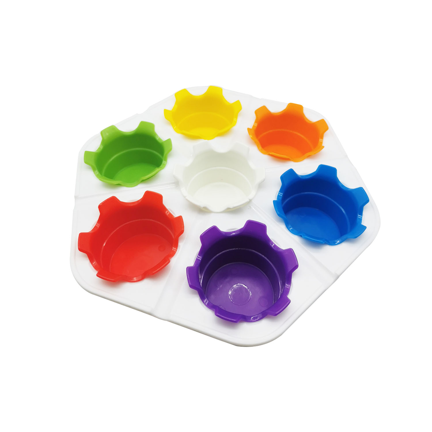 6 colors and one white cup Color drawing brush palettle