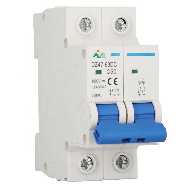 Низкая цена DZ47 1-125A 1-4P 500VDC DC Миниатюрный автоматический выключатель dc mcb solar