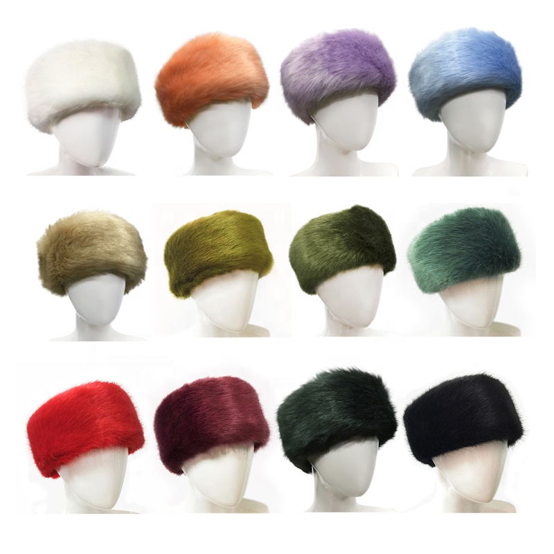 Faux Fox Fur Head Band Fashionable Furry Ski Hat Warmer Headwrap with Elastic