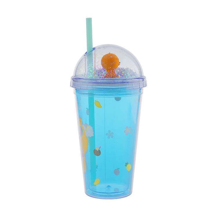 16oz Reusable Custom Drink Plastic Acrylic Tumbler with doll