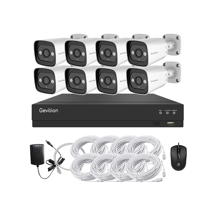 Gevilion H.264 2MP 8ch PoE NVR Kit наружная ИК-камера видеонаблюдения IP система безопасности POE KIT