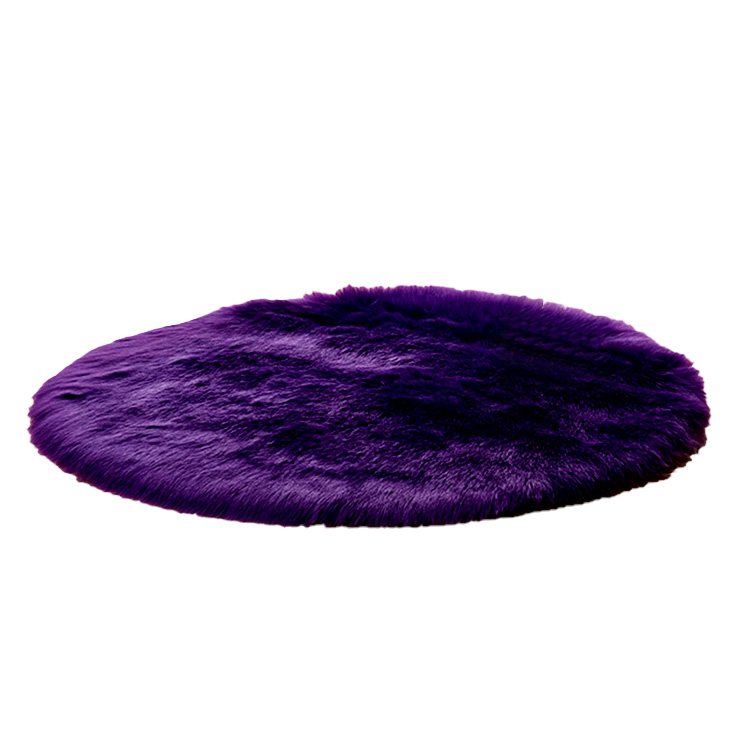 Custom Round Silky Long Plush Living Room Area Rugs Stylish Design Indoor Ultra Soft White Fake Wool Carpet