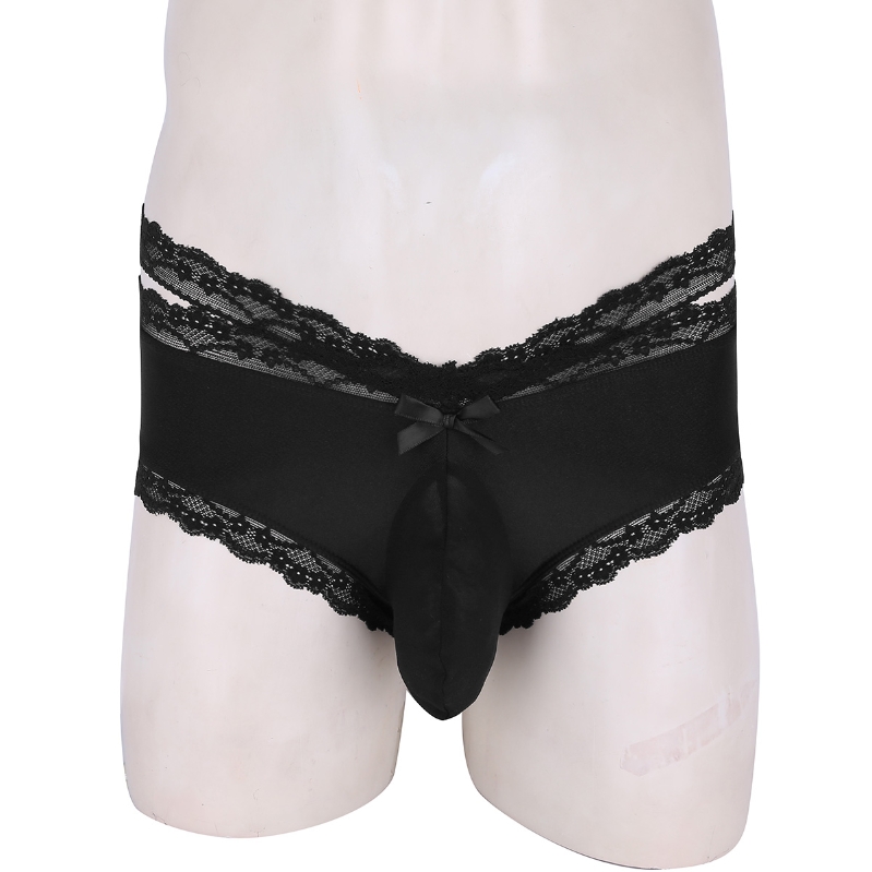 Мужские трусы iEFiEL, кружевные трусы с цветочным рисунком, трусы SissyPouch с открытой спиной, сексуальное нижнее белье