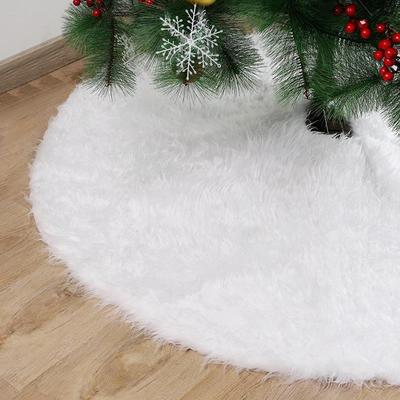 New Hairy Christmas Tree Skirt Ornaments Holiday Pure White Plush Tree Group Home Decoration