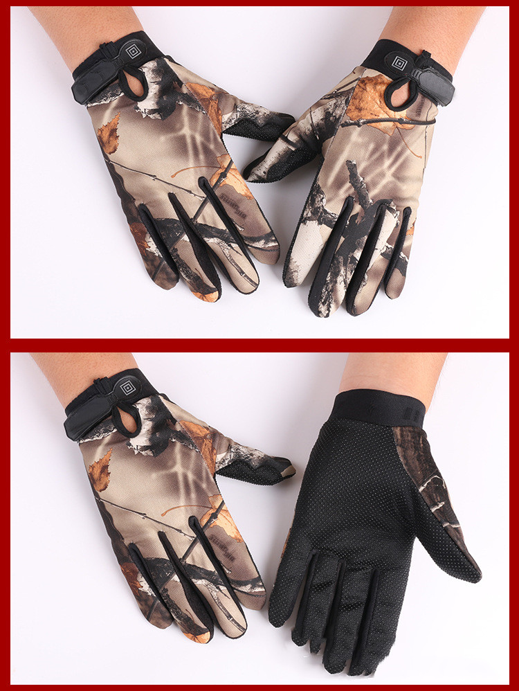 Camouflage Full Finger Breathable Outdoor Jungle Riding Gloves