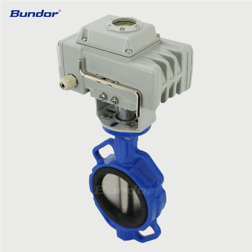 Bundor 2" 4" 6" 8" inch motor driven valve Electric operated automated butterfly valve DN100 MOV on off type butterfly valve