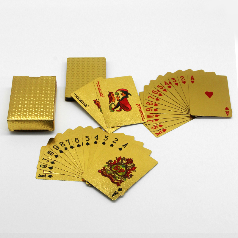 RTS OEM Plastic Diamond Waterproof Black Playing Cards Poker Cards Silver Gold foil PVC poker playing card