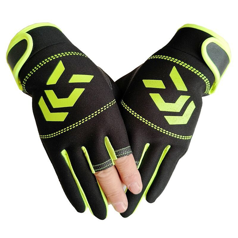 1 Pair Outdoor Fishing Gloves Women Men Fishing Protection Anti-slip Gloves Three Fingers Half Finger Fishing Gloves waterproof