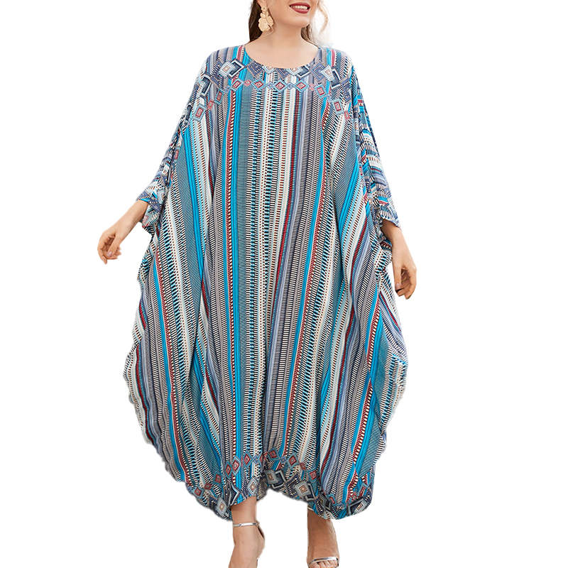 2021 women's muslim long dress muslim woman dress plus size bat sleeve long dresses for muslim women