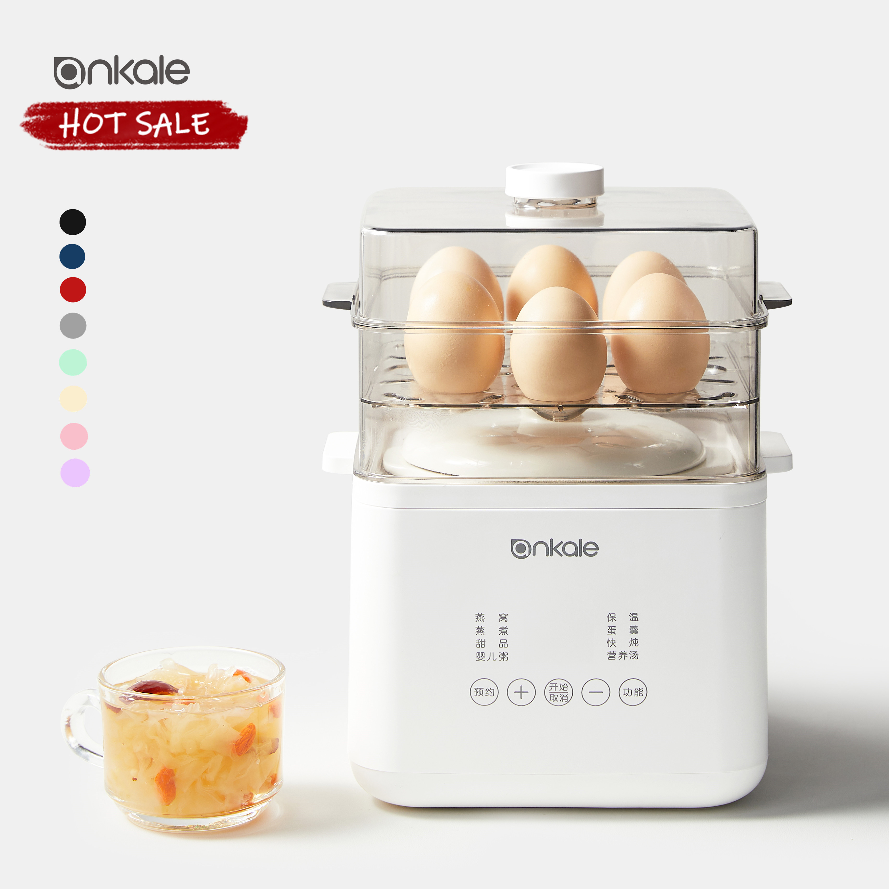 2024 Ankale New Design 1.0L Electric Ceramic Cooker Slow Stew Cooker Birds Nest Soup Electric Simmer Pot baby food maker