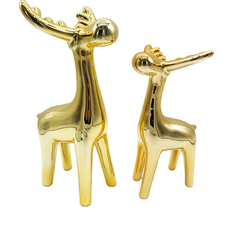 deer porcelain figurine fancy antler animal antlers for home decoration gilding ornaments ceramic decorative Christmas gift