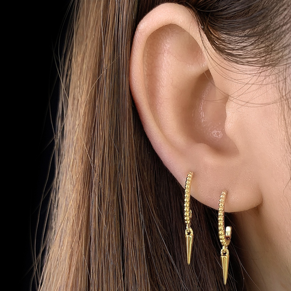 Personal Minimalist Jewelry 18K Gold Plated Spike Stud Earrings