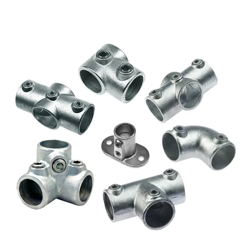 Galvanized Steel Pipe Clamp Scaffolding galvanized malleable iron pipe clamp fittings 26.9mm 33.4mm 3 way through