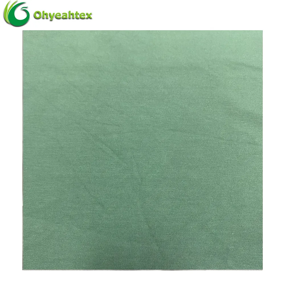 Cotton Bamboo Fabric Factory Supplier Natural Eco Friendly Organic Bamboo Cotton Spandex Knitted Jersey Fabric For Clothing
