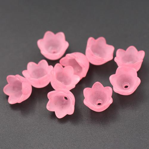 frosted 9mm Flower Acrylic Bead Cap for DIY jewelry making