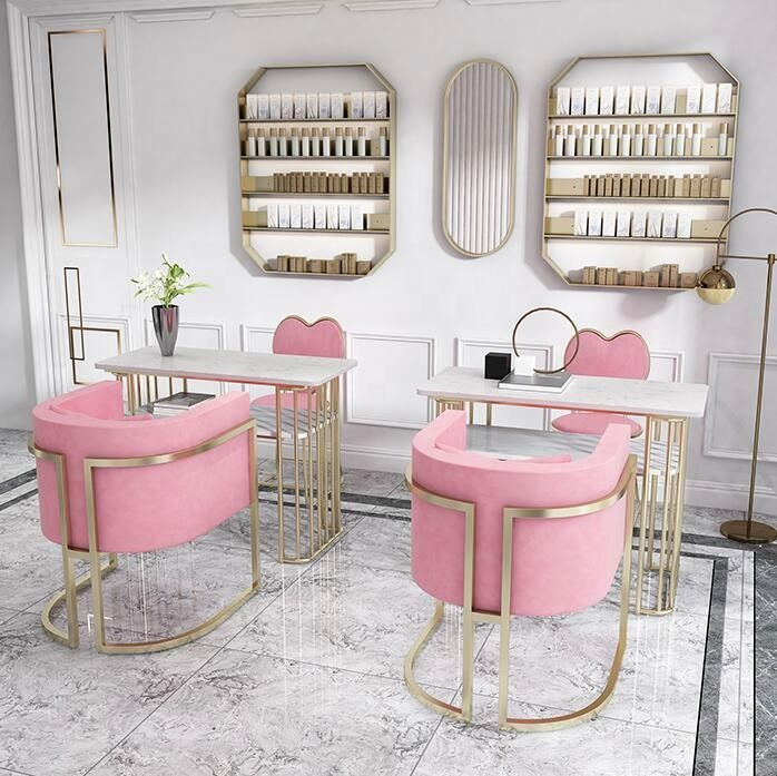 Cheap salon furniture nails desk and chair furniture manicure table equipment professional marble nail tables