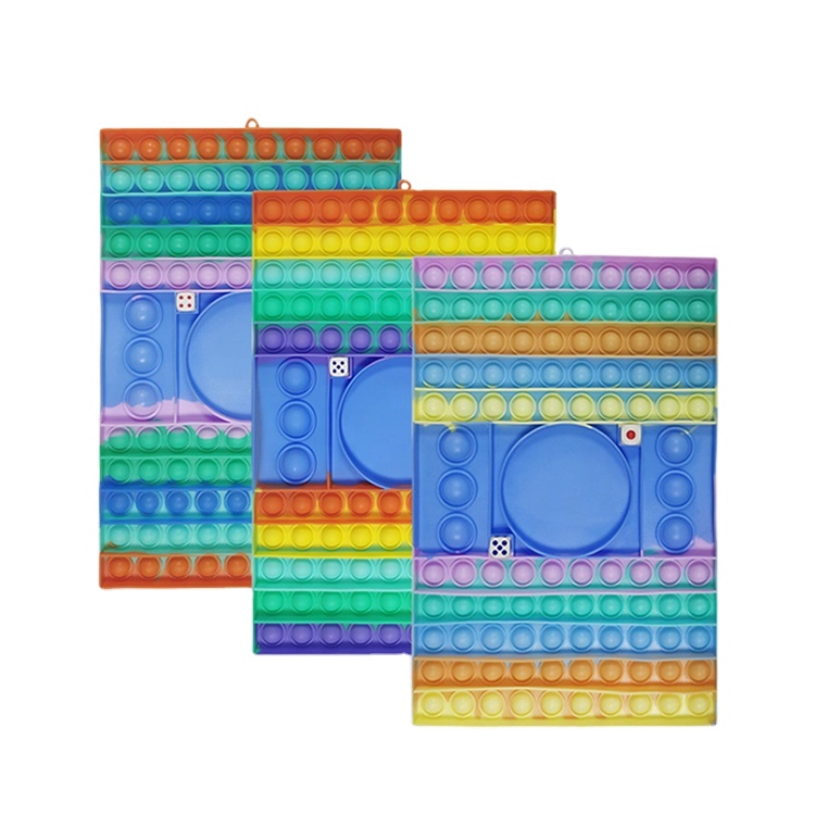 Square Shape Big Size Push Pop Bubble Fidget Toy Relieve Stress Fidget Toy For Kids and Adults Autism With Dice Game