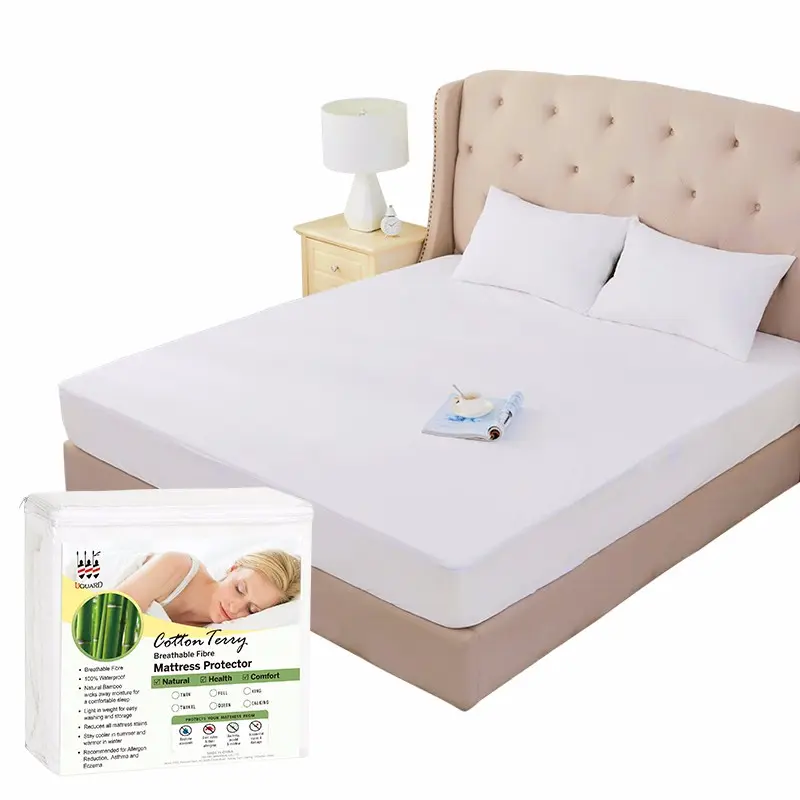 Bamboo Terry Towel Anti Allergy Mattress Cover Waterproof Bed Protector