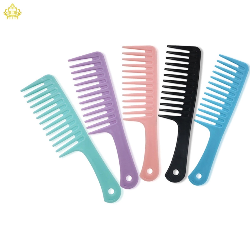 Professional plastic large hair wide tooth with hook combs custom logo for barber