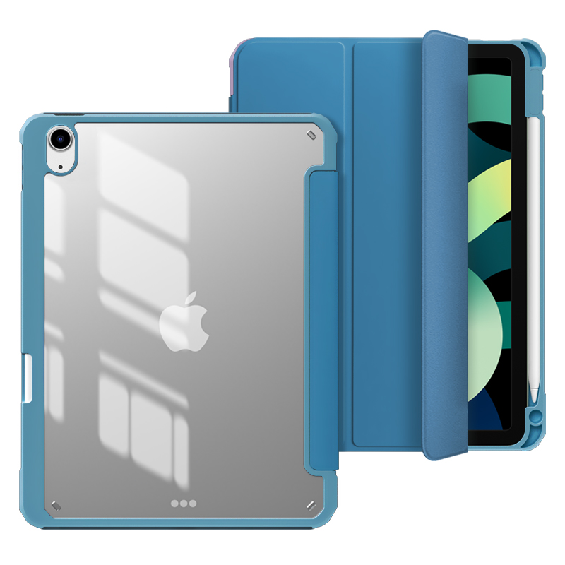 Soft Edge Transparent Pencil Holder TPU+PC Case for iPad Air 4 10.9