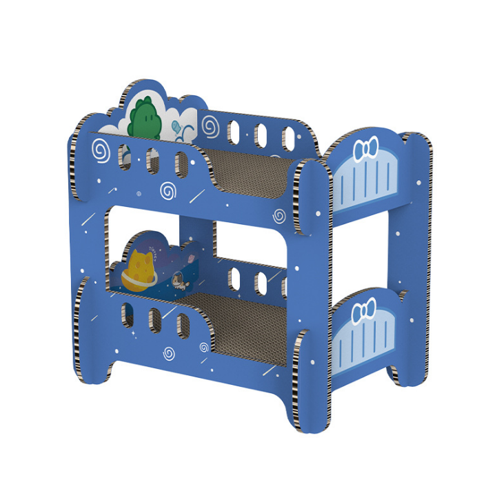 Double Deck Bed Cardboard Cat Scratch Pad Post Cat Toy Cat Scratcher House