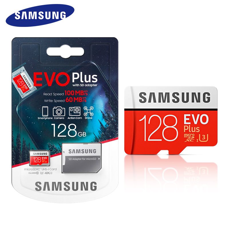 Оригинальный SAMSUNG карта памяти micro EVO Plus micro SD карта, 32 ГБ, 64 ГБ 128 ГБ 256 ГБ 512 ГБ устройство чтения карт памяти TF карты