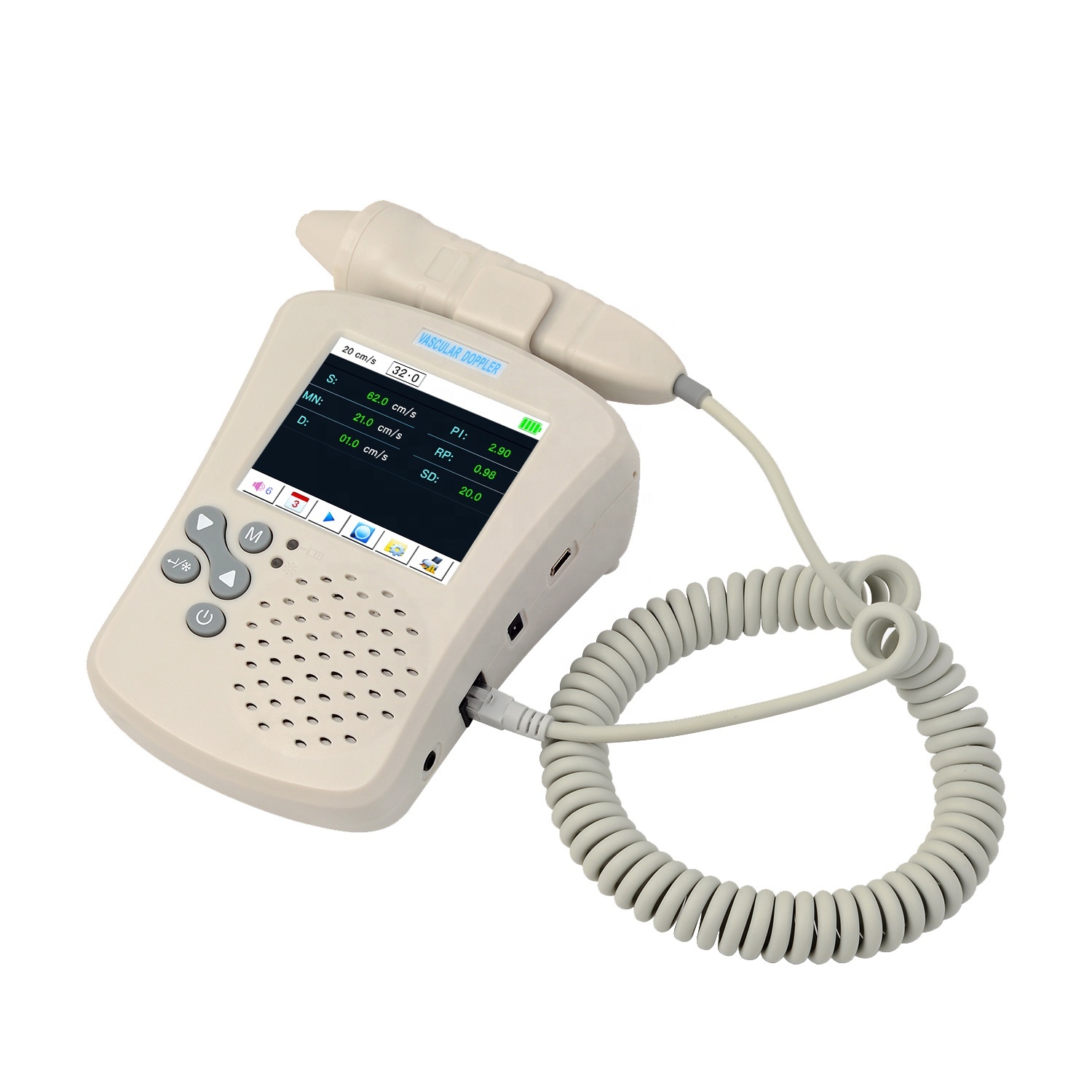 VD-330 Portable Medical Color Touch LCD Detect Arterial Venous Blood Flow Velocity Vascular Doppler