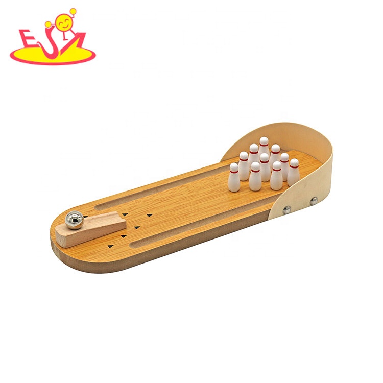 Wooden Miniature Steel Ball Finger Bowling Top Mini Bowling Game for kids W01A141